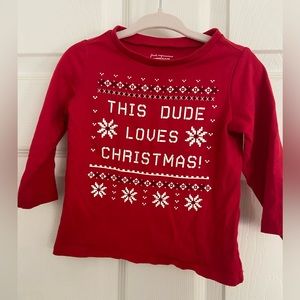 Boys Funny Christmas Shirt • Size 12 months • Santa festive shirt • Snowflakes